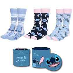 Coffret bleu clair de 3 paires de chaussettes Stitch