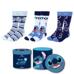 Coffret Bleu marine de 3 paires de chaussettes Stitch